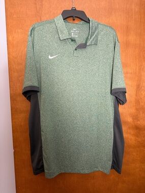Nike Green Heather Dri-FIT Polo with Dark Gray Panels